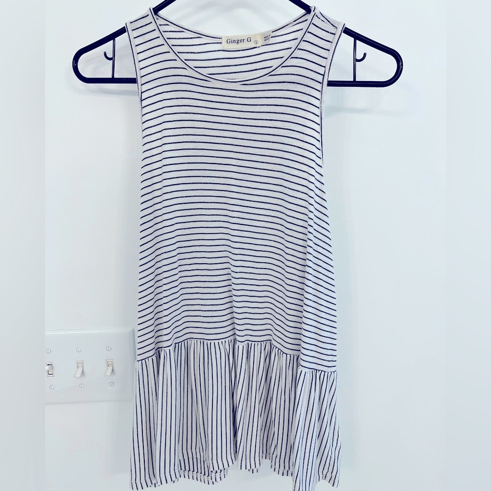 Ginger G Striped Peplum Shirt